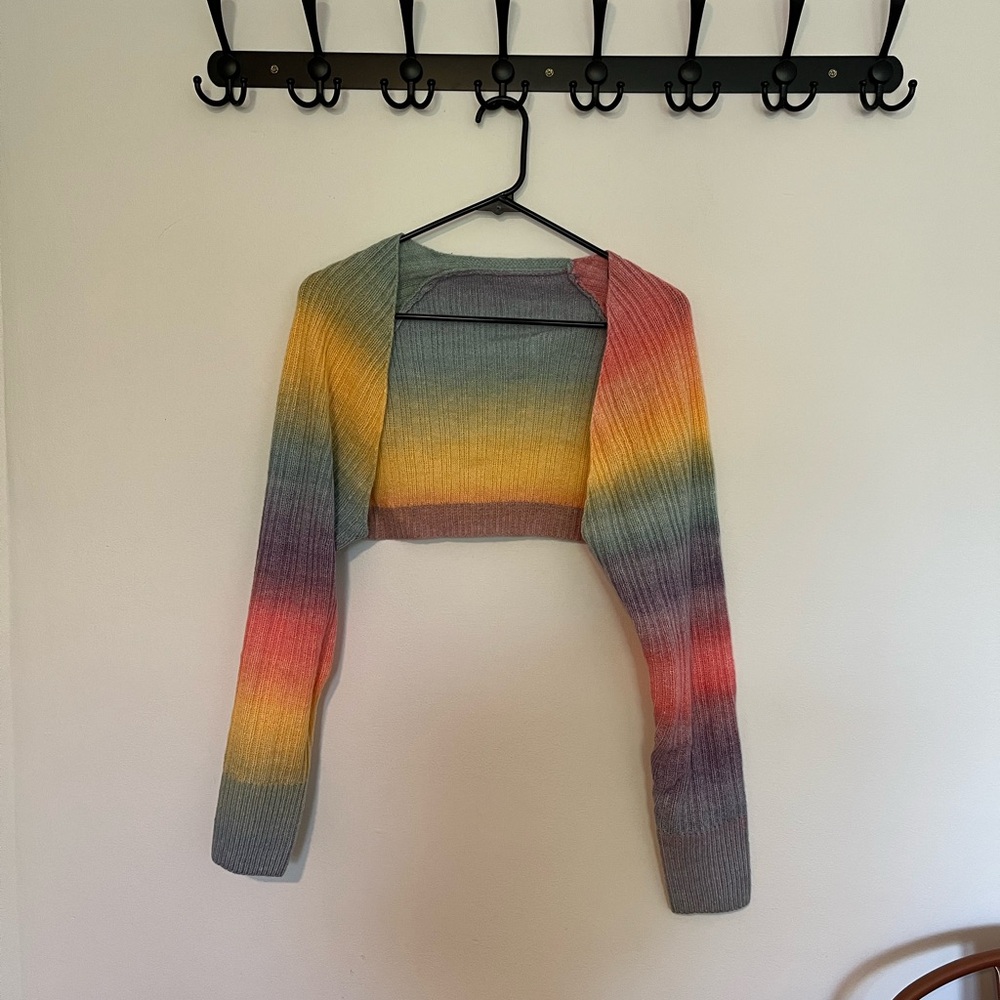 🌈 Cropped Colorful Sweater